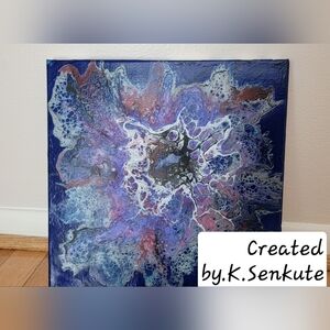 Hand made by K.Senkute 12x12 acrylic blow/spin 2024